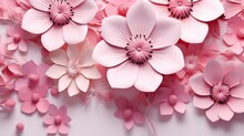 3D Illustration Of Beautiful Pink Flowers 3d Background 3D Wallpaper-ILLUSTRATION