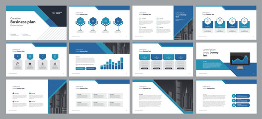 Fototapete - business presentation template design backgrounds and page layout design for brochure, book, magazine, annual report and company profile, with info graphic elements graph design concept