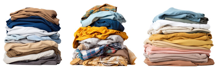 Wall Mural - Pile of dirty stacked laundry, isolated