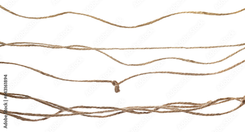 String, set rope isolated on white, top view Stock Photo | Adobe Stock