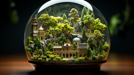 Wall Mural - alien fantasy with alien planet and moon. fantasy concept.