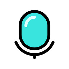 Wall Mural - Vector microphone, podcast, recorder icon. Black, white background. Perfect for app and web interfaces, infographics, presentations, marketing, etc.