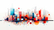 © Oksana - Abstract cityscape colourful vector line art
