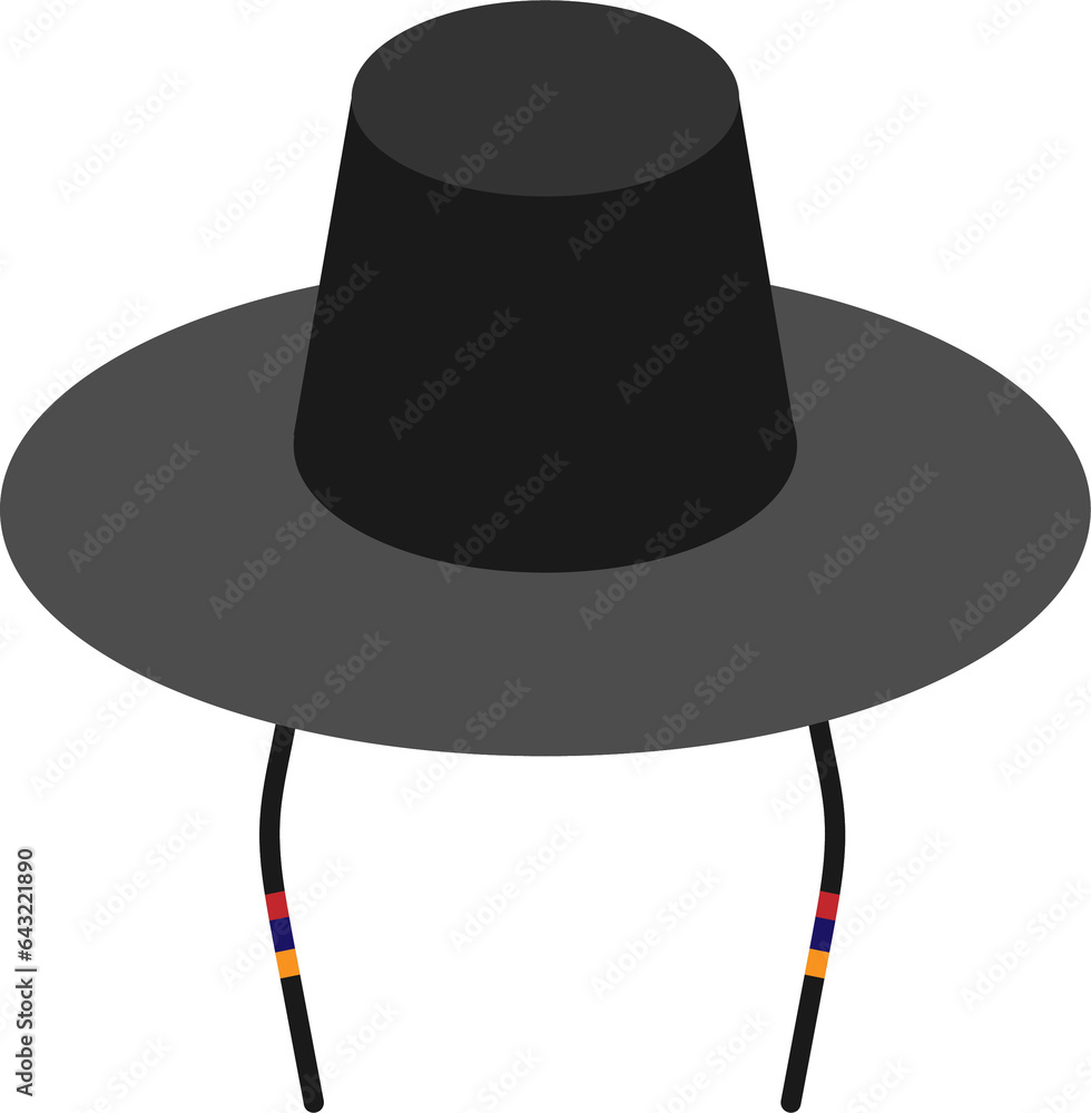한국 전통 모자 갓 벡터 일러스트 素材庫插圖 | Adobe Stock