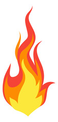 Wall Mural - Bright flame. Cartoon fire. Burning torch or match