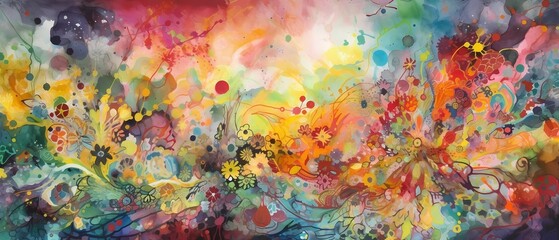 Wall Mural - Colorful abstract background. Multicolor abstract wallpaper. Vivid backgrounds. High quality drawn brushes