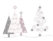 Süße Weihnachtsbäume, Christbäume Mit Transparentem Hintergrund 
