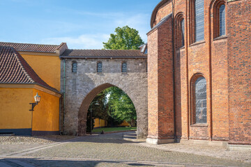 Sticker - Arch of Absalon connecting Roskilde Cathedral and Royal Mansion - Roskilde, Denmark