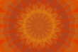 rechteckige fläche gefüllt mit einem zentral angeordnetem symmetrischen strahlenförmigen floralen muster in den fablich abgestimmten farbtönen orange gelb und braun, HD-hintergrund