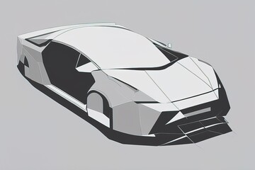 3 d rendering of a white reflective car isolated in studio on a white background3 d rendering of a white reflective car isolated in studio on a white background3 d model of a car on a white background