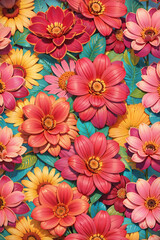 Wall Mural -  background  pattern  flower