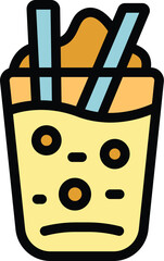 Canvas Print - Lemonade glass icon outline vector. Food machine. Cocoa fruit color flat