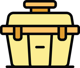 Canvas Print - Closed tool box icon outline vector. Home construction. Drill hammer color flat