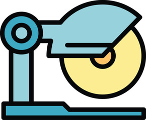 Sticker - Circular saw stand icon outline vector. Home construction. Drill hammer color flat