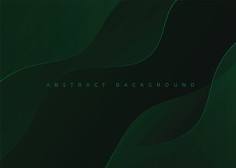 Wall Mural - Green fluid background. Abstract Dark liquid color background. Fluid Shapes Composition. Suitable for presentation design, banner, web, wallpaper, cover, brochure, social media, landing page.