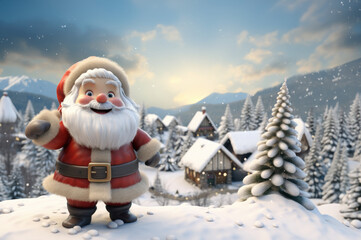 Santa Background with Copy Space created with Generative AI technology