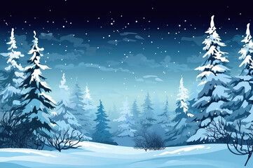 Wall Mural - Winter Wonderland Background with Copy Space created with Generative AI technology