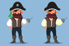 Spot The Difference Game Activity With Cartoon Pirate Design. Printable Worksheet Design With Subtle Differences To Be Noticed 
