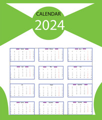 Wall Mural - Calendar 2024