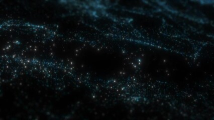 Wall Mural - This is a stock motion graphic that shows the chaotic movement of sparkling particles.