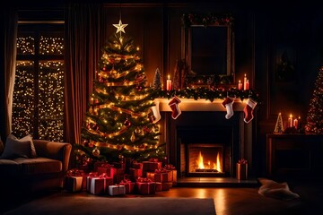 christmas trees with gifts