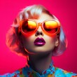 canvas print picture - GIRL IN NEON