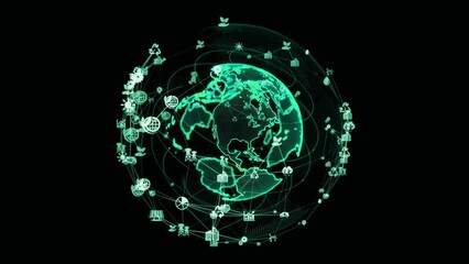 Aufkleber - Planet earth and environment network concept. Green tech.