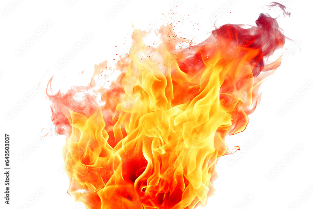 Realistic fire flames isolated on transparent background. High-quality ...