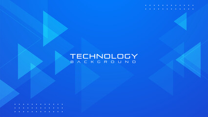 Modern blue background with geometric shape elements for technology concept. vector design graphic for poster, banner, landing page, slideshow