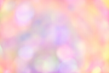 Wall Mural - Blurred pastel neon pink golden holographic bokeh background texture. Abstract festive glittering Lo-fi retro design Smooth Blurred holographic iridescent colors . Festive glittering background.