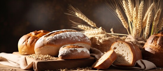 Poster - Various types of fresh homemade breads displayed in the background with room for text