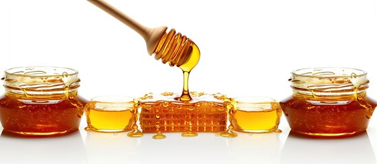 Aufkleber - Sweet honey collage on white background with text space