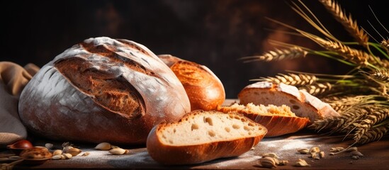Poster - Homemade bread freshly baked and sliced ready to devour