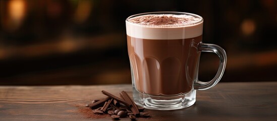 Aufkleber - Close up of hot chocolate in a transparent cup