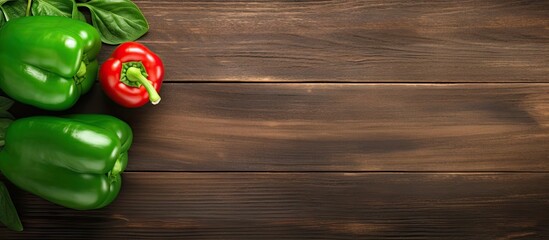 Leinwandbilder - Green pepper on wood