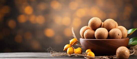 Poster - Selective focus of Kelengkeng or Longan Fruits on grey grainny background