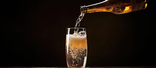 Aufkleber - Beer being transferred from bottle to glass