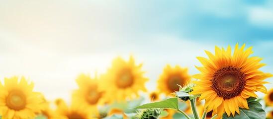 Aufkleber - Close up of a yellow sunflower on a natural background on a sunny day
