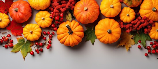 Aufkleber - High quality autumn themed photo with seasonal vegetables and berries