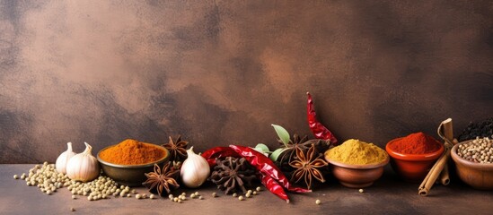 Aufkleber - Spices and kitchen accessories on a vintage backdrop