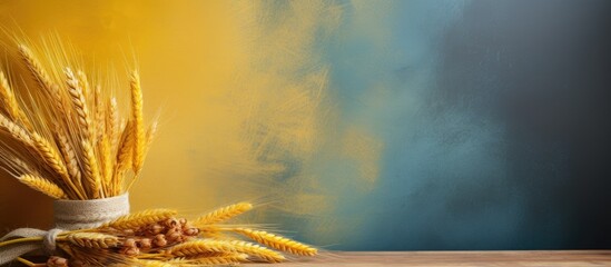 Fototapete - Yellow stalks of ripe wheat on the surface
