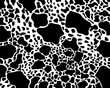 © BSTUDIO - Cow black spots pattern seamless on a white background classic design.