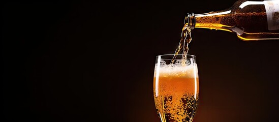Aufkleber - Beer being transferred from bottle to glass