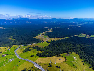 Wall Mural - Aerial view from the Tihuta pass - Romania