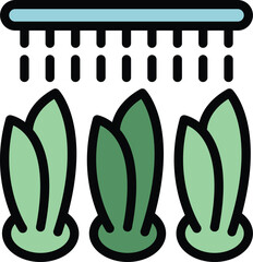 Wall Mural - Water plant control icon outline vector. Farm digital. Sensor monitoring color flat