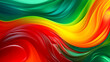 Abstract background of liquid wave, gradient of red, green, yellow.
