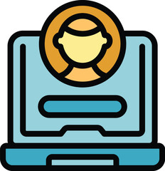 Wall Mural - deleting profile icon outline vector. social account. delete remove color flat