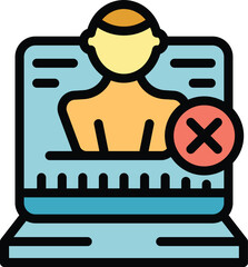 Wall Mural - social avatar icon outline vector. computer privacy. service bin color flat