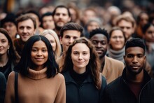 Diverse Crowd - Community Of Different People - AI Generated