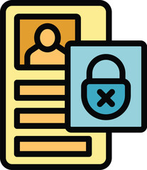 Wall Mural - privacy profile icon outline vector. social account. remove people color flat